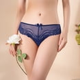thumbnail image 2 of Eashery Womens Panties Plus Size Low Waist Lace Cutout Women Thong Dark Blue XL, 2 of 5