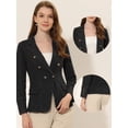 thumbnail image 2 of Chaquede mezclilde oficide trabajo de manlarcon solade jeans pamujer con bolsillos Negro M, 2 of 4
