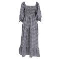 thumbnail image 4 of 1 pieza de vestido a cuadros para mujer, vestido de cuello cuadrado, vestido de verano, vestido de cintura elástica HOMEMAXS MX11624487, 4 of 6