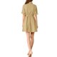thumbnail image 3 of CAMISETA DE VESTIDO DE BOTONES DE MANGA CORTA DE COLOR SÓLIDO PARA MUJER INSPIRAR CHIC XL CAQUI, 3 of 7