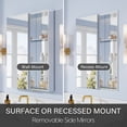 thumbnail image 6 of ANGELES HOME 28" x 36" Tri-View Aluminum Bathroom Medicine Cabinet and Open Shelf Set, Copper-Free Mirror, Recessed or Surface Mount, 6 of 15