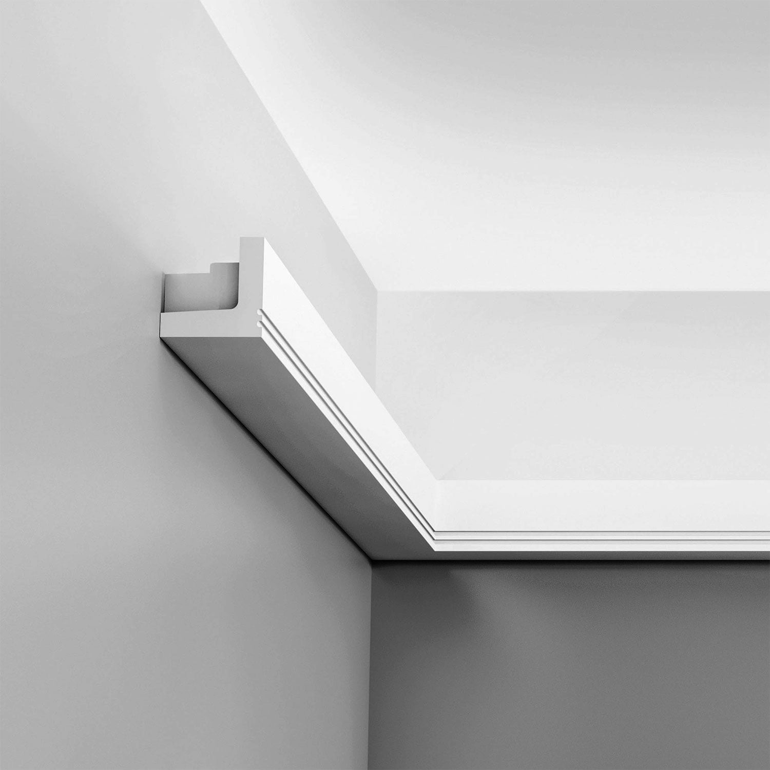 Primed White 4in Sample Piece C380 High Density Polyurethane Crown Moulding Orac Decor