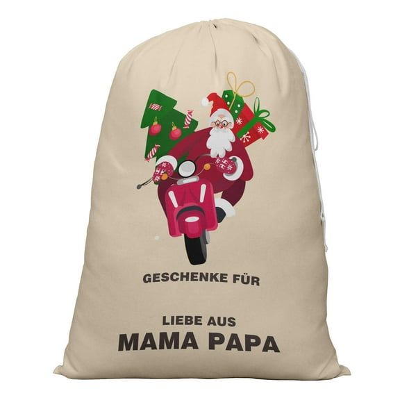 Printtoo Large Drawstring Canvas Bag Christmas Sack Bags Santa Gift Sack Custom Party Favor 2 Pcs 27x20 Inch