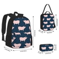 thumbnail image 4 of Naloa Pig 1 Print Large Capacity Backpack Lunch Bag Pencil Case Combination 3 Piece Set for Student, 4 of 8