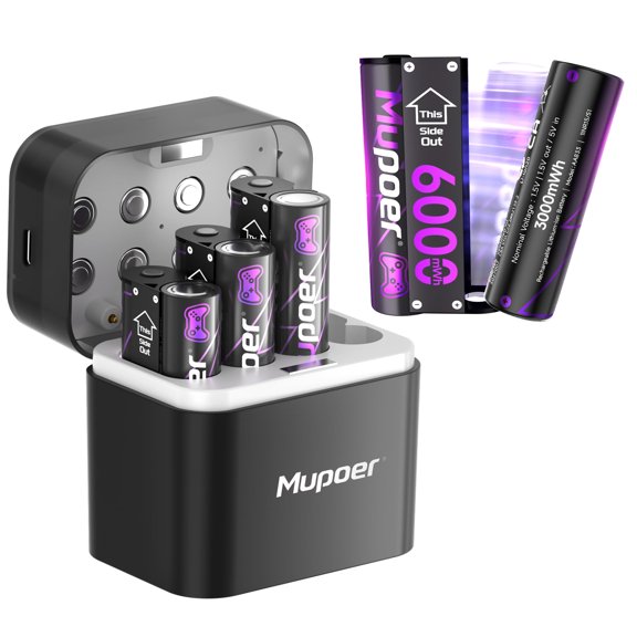 Pilas AA Recargables Mupoer de Litio 8x3000mWh 1.5V