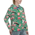 thumbnail image 6 of Wukai Tropical Flamingo Print Womens Hoodies Fleece Sweatshirts Long Sleeve Sweaters Pullover Fall Outfits Winter Clothes-Small, 6 of 7