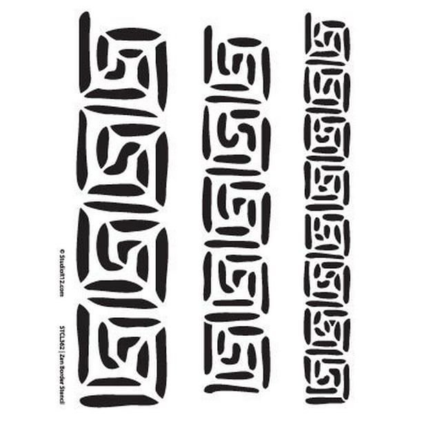 Zen Border Stencil by StudioR12 Tranquil Pattern Art Medium 8.5 x