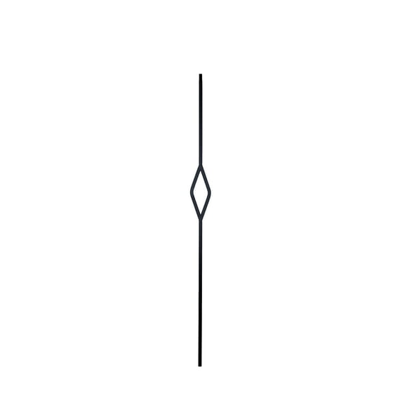 Home Stairway 44 Po x 0,5 Po Satin Noir Simple Diamant Creux en Fer Forgé Balustre, 10 Pièces