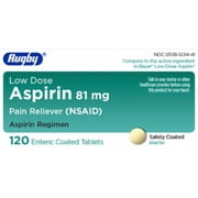 Rugby Low Dose Aspirin Heart Regimen 81mg 120 Tabs