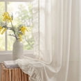 thumbnail image 7 of NICETOWN White Ruffle Curtains for Bedroom Living Room Decor, Shabby Chic Curtains Thick Linen Blend Rod Pocket Farmhouse Window Drapes, 52 x 84 Inch, 2 Panels, 7 of 7