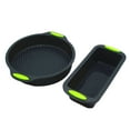 thumbnail image 1 of AMERTEER ‘s Kitchen 2pcs Grey Round Rectangular Cake Mold Set Silicone Cookie Fondant Moulds Bread Baking Tools, 1 of 6