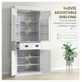 thumbnail image 6 of 71" Tall Kitchen Pantry Cabinet with LED Lights - Freestanding Storage with Adjustable Shelves & Drawer - White, 6 of 9