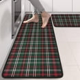 thumbnail image 2 of Kitchen Rugs Sets Of 2,Green and Red Checkerboard Checkered Pattern Anti Fatigue Kitchen Mat Rugs Non Slip Washable,Decorative Kitchen Floor Mats for Kitchen,Sink,Laundry,17"x47"+17"x47", 2 of 5