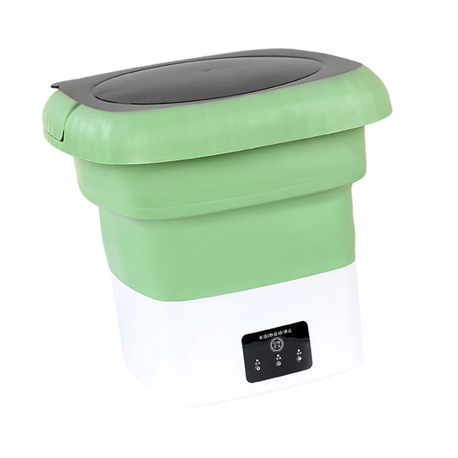 Portable Washing Machine Deep Cleaning Collapsible Bucket Washer Folding Washing Machine for Travel Ties Socks Green