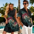 thumbnail image 3 of Jeiento Matching Hawaiian Outfits for Couples Polynesian Shirt for Men Trendy Floral Dress Women Summer Dresses for Beach, Luau, Cruise, 3 of 6