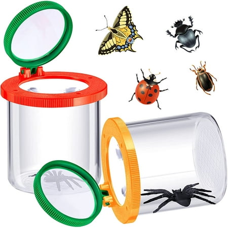 2 Pieces Magnifying Insect Box Insert Bug Viewer Bug Magnifier Container Critter Insect Cage Bug Jar for Kids Children Science Nature Exploration Tool