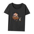thumbnail image 3 of Camiseta para mujer con cuello redondo y cuello redondo, camisetas de verano para el trabajo, mochilero, mujer XL, 3 of 7