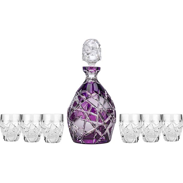 Aurum Crystal AU28047, Luxury Bottle and 6 Shot Glasses Set, Mars