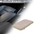 thumbnail image 2 of Unique Bargains Car Center Console Cover Car Armrest Cover 12.6"x8.07"x0.39" Suede Faux Leather Beige, 2 of 7