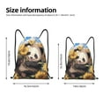 thumbnail image 5 of Yiaed Clear Sky Cute Sunflower Panda Print Drawstring Bags Drawstring Backpack Bulk String Back Pack Gym Sport Bag-Small, 5 of 5