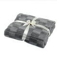 thumbnail image 3 of Home Soft Things Leaf Pattern Faux Fur Throw Blanket with Micromink Back, Solid Color Fuzzy Super Soft Cozy Plush Throw, 60x70 inches, Grey, 3 of 10