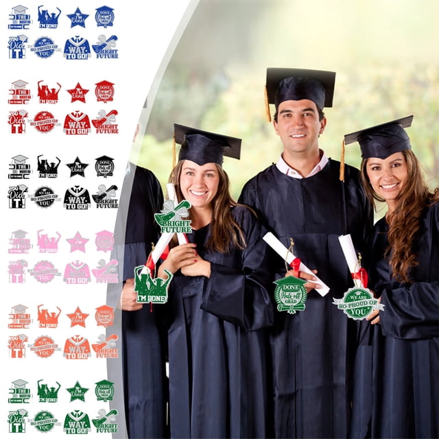 Etiquetas Colgantes de Graduación, Juego de Decoraciones Coloridas para Fiestas, Etiquetas Colgantes de Papel, Decoración Del Hogar Fácil de Instalar, Opciones Multicolor, Perfectas para Regalos de G