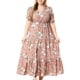 thumbnail image 1 of Vestido Corto de Verano con Cuello en V de Manga Corta Impreso, Vestido de Moda Casual para Mujeres, 1 of 5