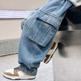 thumbnail image 4 of Cdudpw Boys Baggy Jeans, Y2K Pants with Cartoon Embroidery - Fashion Loose Fit Casual Pants with Pockets for Kids., 4 of 9