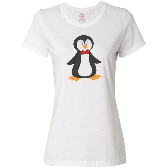 Inktastic Cute Penguin, Penguin With Red Bow Tie Women's T-Shirt