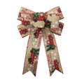 thumbnail image 3 of 2 piezas de lazos para árbol de Navidad para decoración de árbol de Navidad, lazos artesanales para interiores y exteriores (beige+color natural) ER, 3 of 5