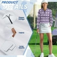 thumbnail image 6 of Yuyamidu Purple Golf Ball Long Sleeve Golf Shirts for Women Tennis Tops Casual Quarter Zip Athletic Shirt Slim Fit Activewear Size XS, 6 of 8