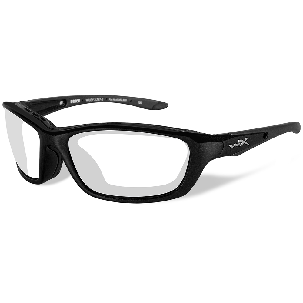 Sport RX 853 Wiley X Brick Sunglasses Clear Lens Gloss Black Frame
