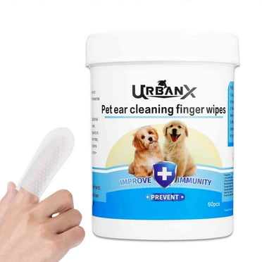UrbanX PET Ear Finger Wipes for German Shorthaired Pointer and other Sporting Dogs Ear CleanerWipes - Remove Ear Wax - Soothes & Deodorizes, Relieves Ear - 50 Count