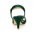 thumbnail image 2 of Women's Cross Straps Kitten Heels Ankle Strap Sandals Dark Green (Size 8), 2 of 6