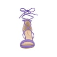 thumbnail image 6 of BLISSFUL STEP Women's Open Toe Kitten Heel Lace Up Sandals, 6 of 7