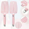 thumbnail image 3 of Unique Bargains 1 Pc Women's Durable Hollow Hair Brush Detangler Brush for All Hair Pink, 3 of 6