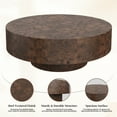 thumbnail image 6 of Gelloan 35" Round Coffee Table, Modern Drum Burl Coffee Tables for Living Room 35" Mid Century Wooden Pedestal Circle Accent Small Center Apartment Easy Assembly,Burl Walnut, 6 of 6