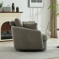 thumbnail image 6 of Leumius 360° Swivel Accent Chair with 2 Throw Pillows,40.55''W Corduroy Accent Chair Armchair,Comfy Upholstered Single Sofa Chair for Bedroom Living Room,Gray, 6 of 8
