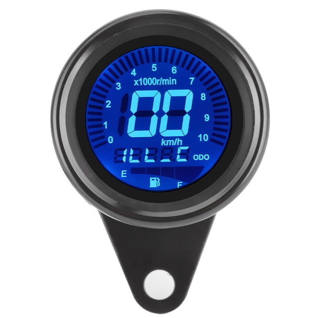 Medidor multifuncional para motocicleta, tacómetro, odómetro, medidor de combustible, velocímetro, 12 V, universal (negro)