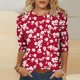 thumbnail image 2 of Camiseta de Cuello Redondo Impresa Casual para Mujeres con Mangas 3/4, Camiseta de Moda Casual de Longitud Media, 2 of 4