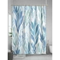 thumbnail image 5 of Fsddascl Blue Green Botanical Shower Curtain Set - Small 36" x 72" Washable Bathtub Curtain with 12 Hooks, Summer Watercolor Leaf Plant Waterproof Fabric Stall Shower Curtains for Bathroom/Bathtub, 5 of 6