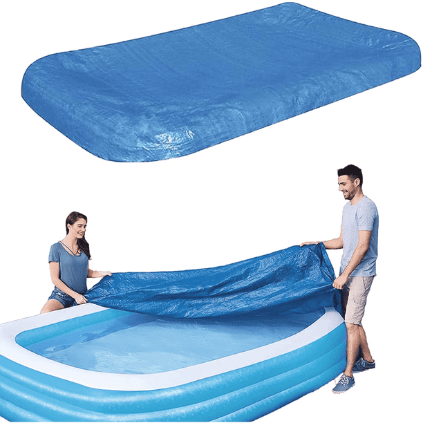 Xiao Hua Cubierta de piscina rectangular, adecuada para piscina inflable rectangular de 120 pulgadas x 72 pulgadas, cubierta de piscina inflable portátil, 1 pieza