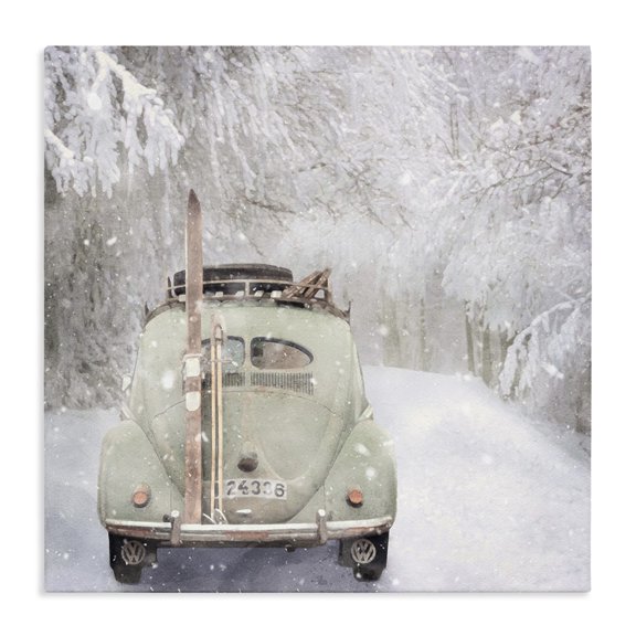 Stupell Industries Farmhouse Vintage Buggy in Snow Canvas Art, 30 x 30, by LSR Design Studio