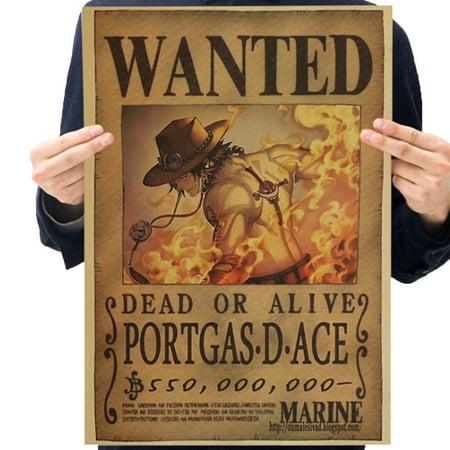 Fancyleo Retro Anime Poster Portgas·D· Ace Wanted One Piece Posters ...