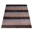 thumbnail image 4 of Rugsotic Carpets Hand Knotted Wool Area Rug 5'x8' Dark Brown Beige Contemporary Rectangle Indoor Rug for Living Room, Bedroom Antimicrobial L00206, 4 of 9