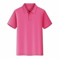 thumbnail image 2 of Bmisegm Womens Short Sleeve Tops Summer Casual Button Down Solid Color Henley Shirt T Shirt Womens Tops, 2 of 4