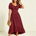 thumbnail image 6 of Renaissance Costume Women High Low Corset Dress Cottagecore Puff Sleeve Ruffles Fairy Dress, 6 of 9