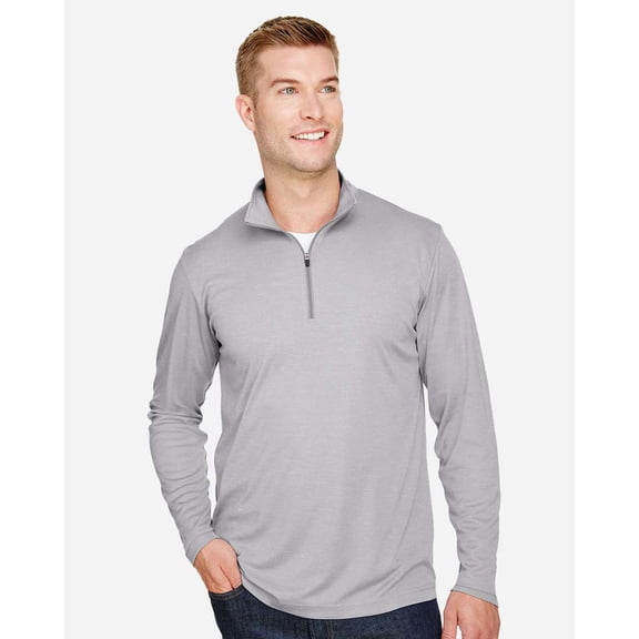 Team 365 TT31H Men's Zone Sonic Heather Performance Quarter-Zip Pullover-Athletic Heather-3XL