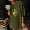 thumbnail image 2 of Blusa de manga corta con diseño de calavera y esqueleto de manga caída vintage para mujer Pompotops hfajkhk127999, 2 of 9