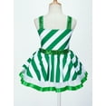 thumbnail image 4 of YUUMIN Girls Miss Santa Dance Dress Wide Straps Candy Cane Tutu Party Gown Green 4, 4 of 7